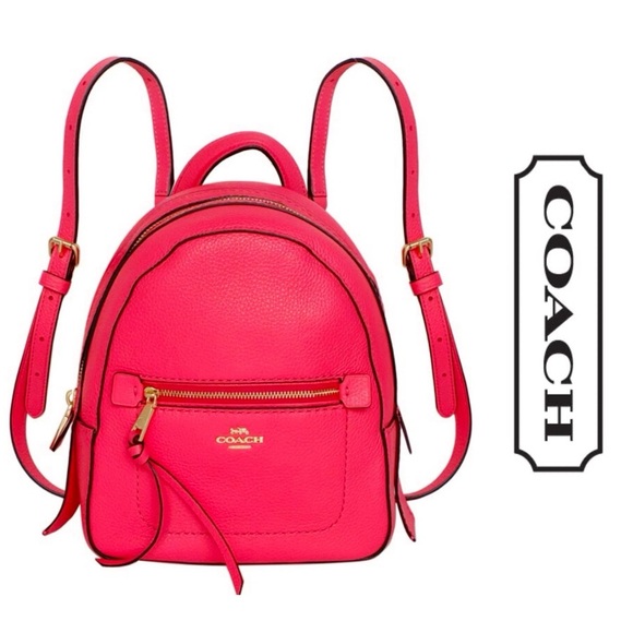 Coach Andi Convertible Leather Backpack Crossbody in Bright Magenta Pink - Picture 13 of 14